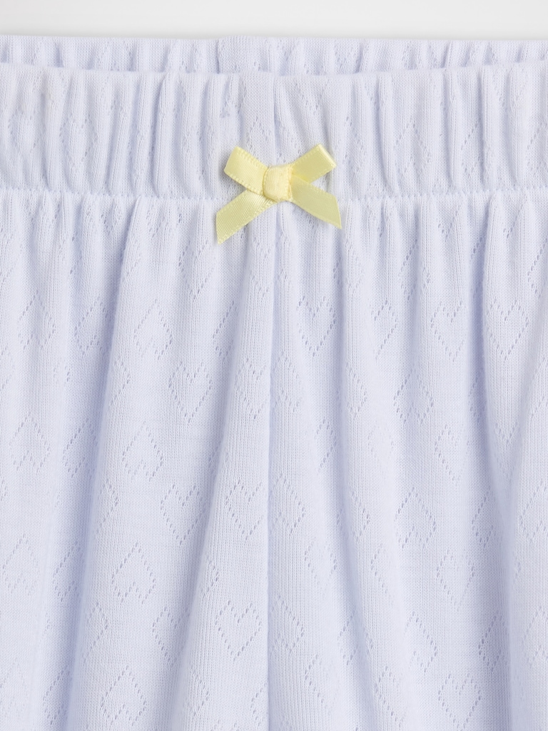 Kids Recycled Pointelle PJ Shorts