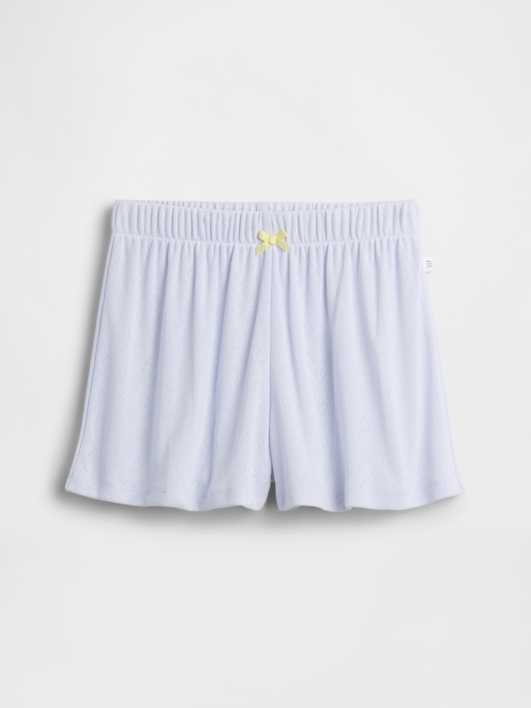 Kids Recycled Pointelle PJ Shorts