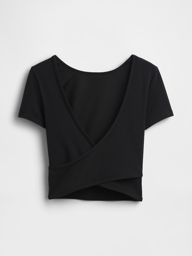 GapFit Smooth Reversible Wrap Crop Top