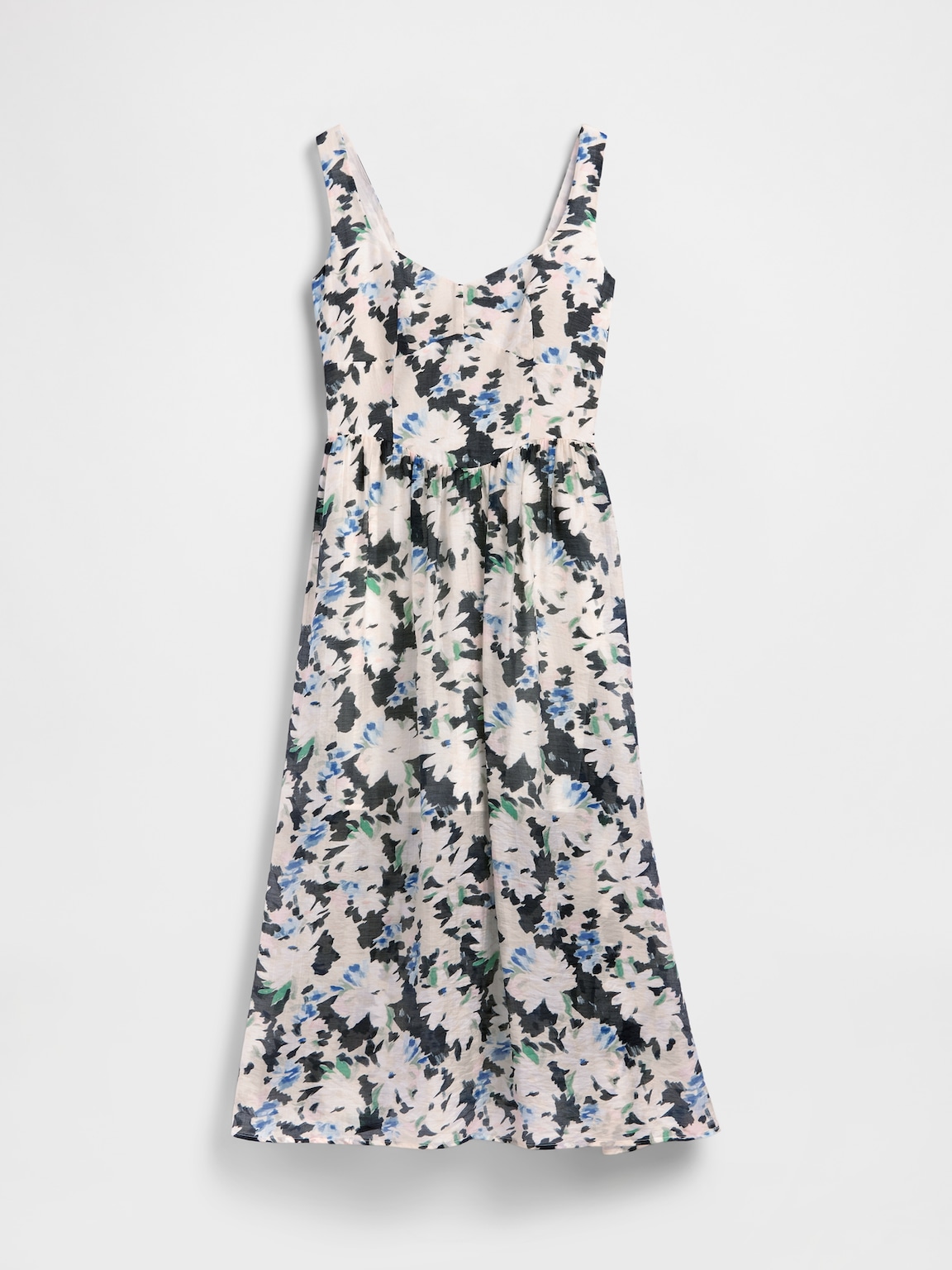 Seamed Drop-Waist Maxi Dress