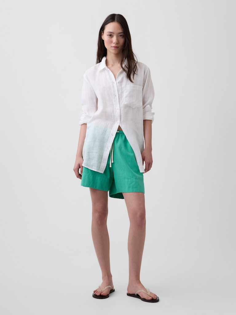 Linen-Blend Easy Shorts