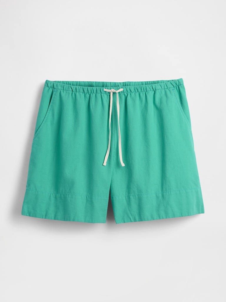 Linen-Blend Easy Shorts