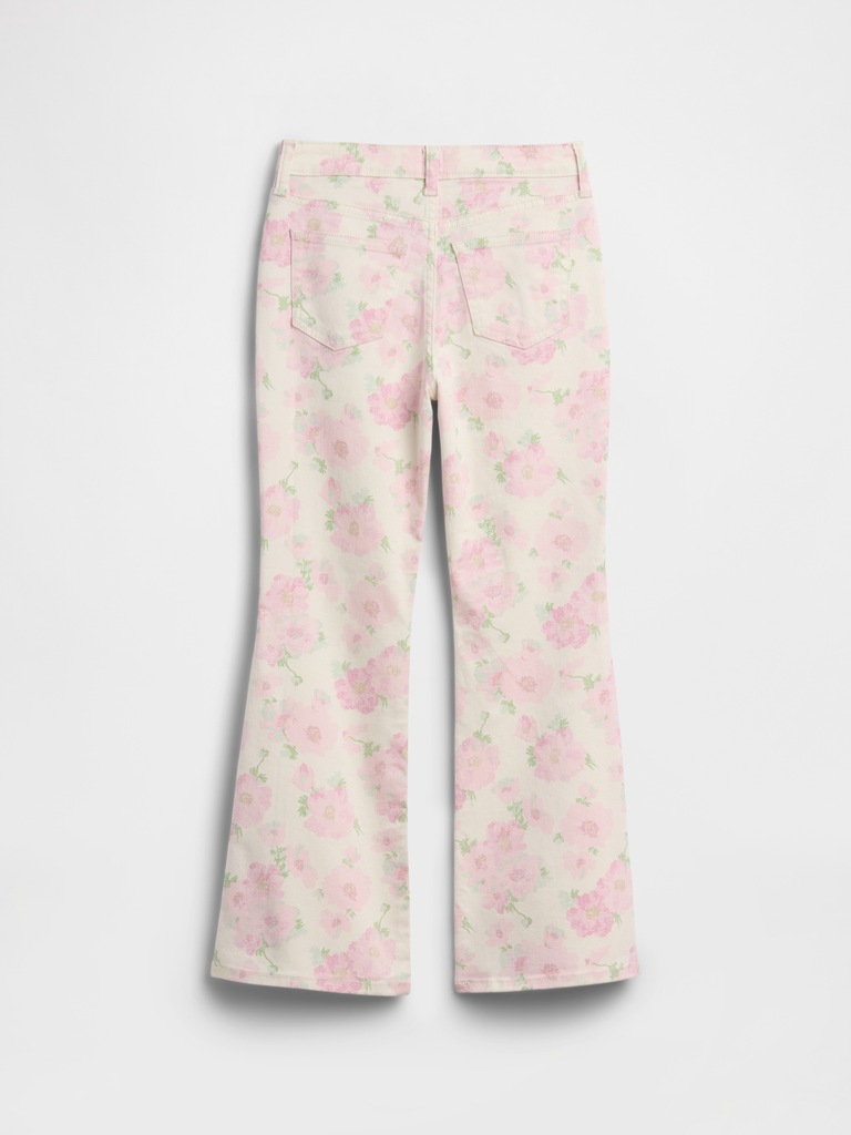 Kids High Rise Print '70s Flare Jeans