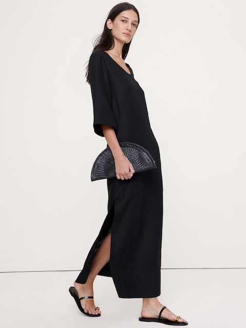 blue dress for baby girl Banana Republic Black Strapless Asymmetric Midi Dress