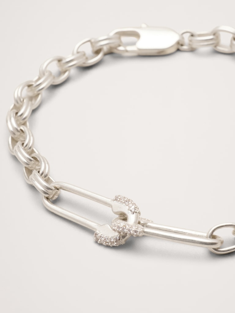 Rhinestone Safety Pin Bracelet