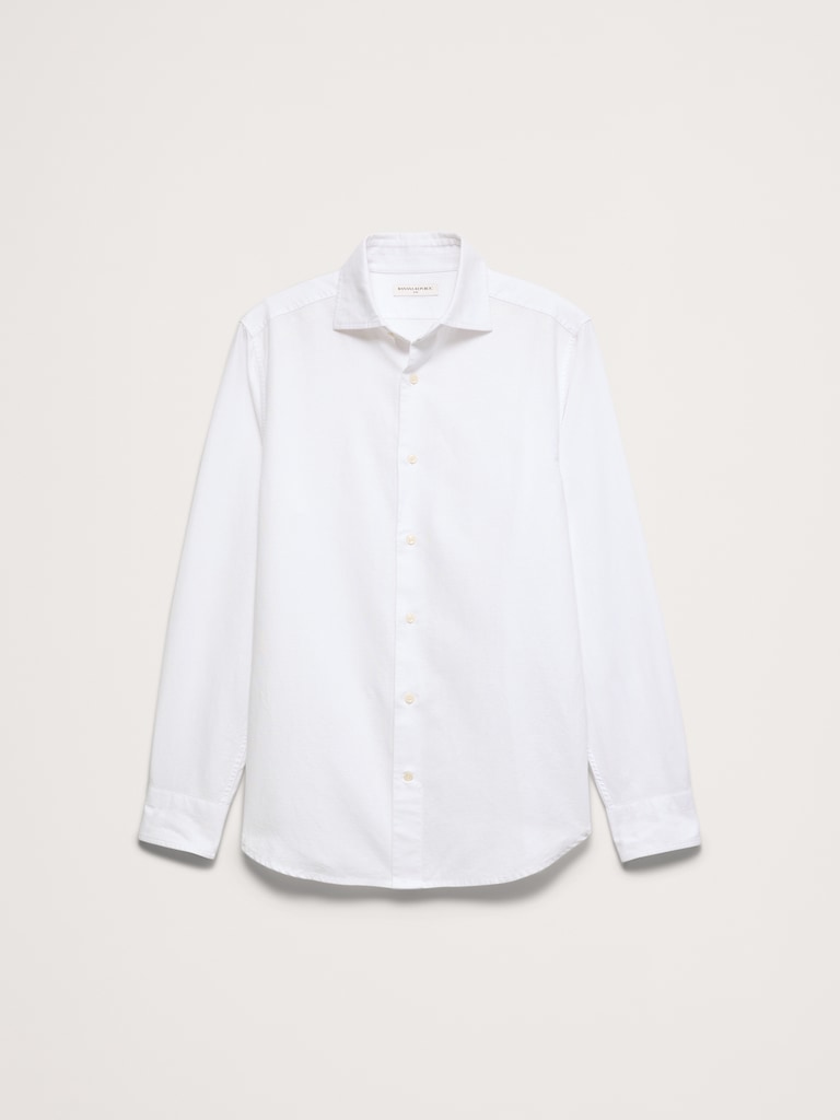 Slim-Fit Linen-Cotton Dress Shirt