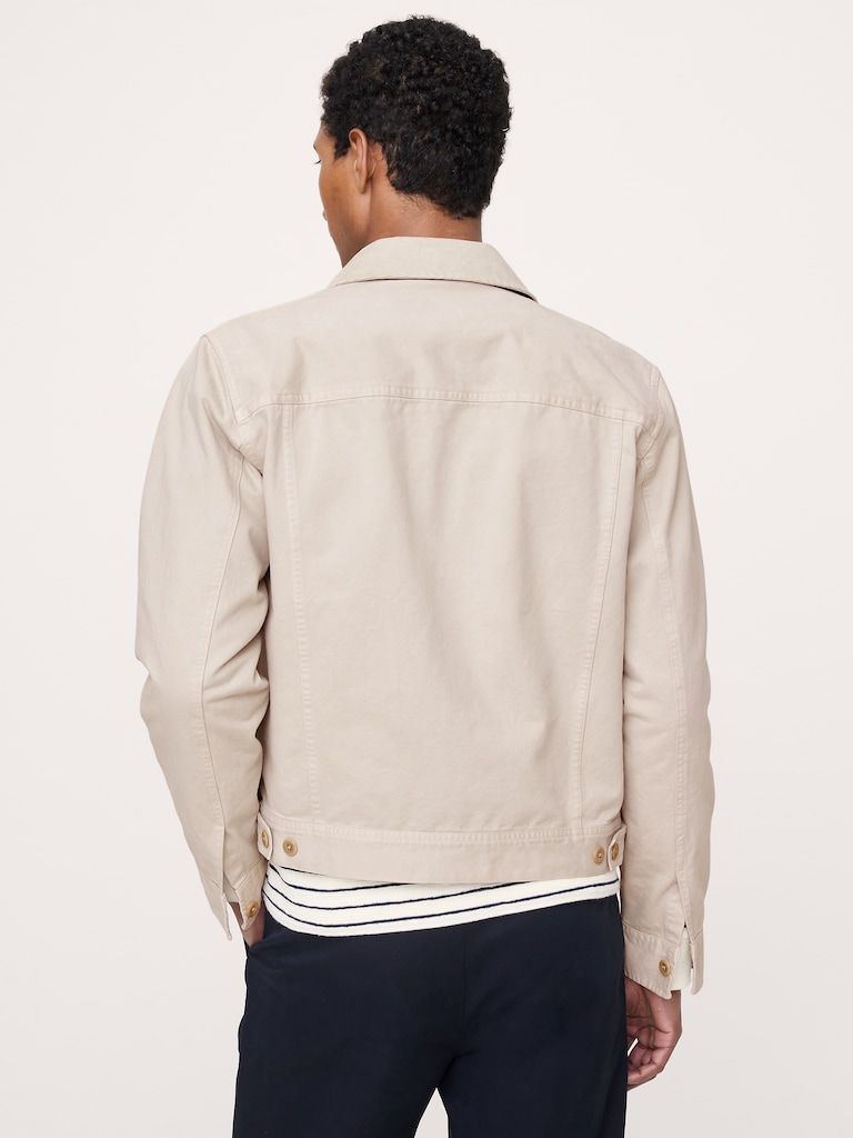 Cotton Twill Mechanic's Jacket with Corduroy Collar
