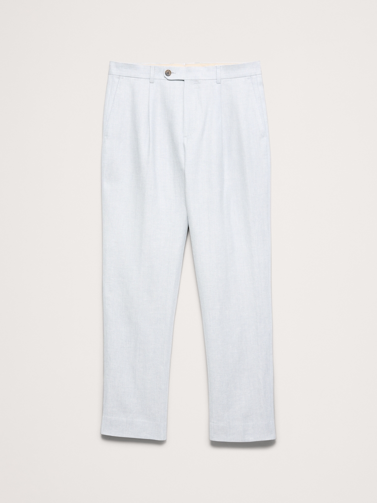 Slim Herringbone Linen-Merino Suit Pant