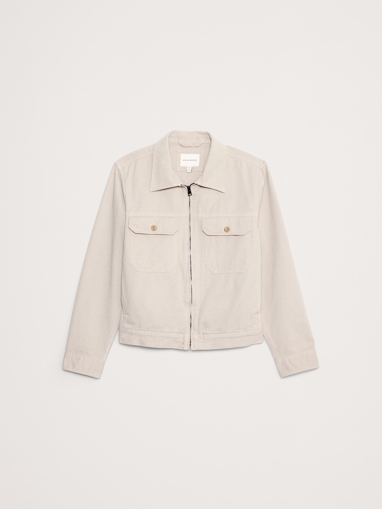 Cotton Twill Mechanic's Jacket with Corduroy Collar