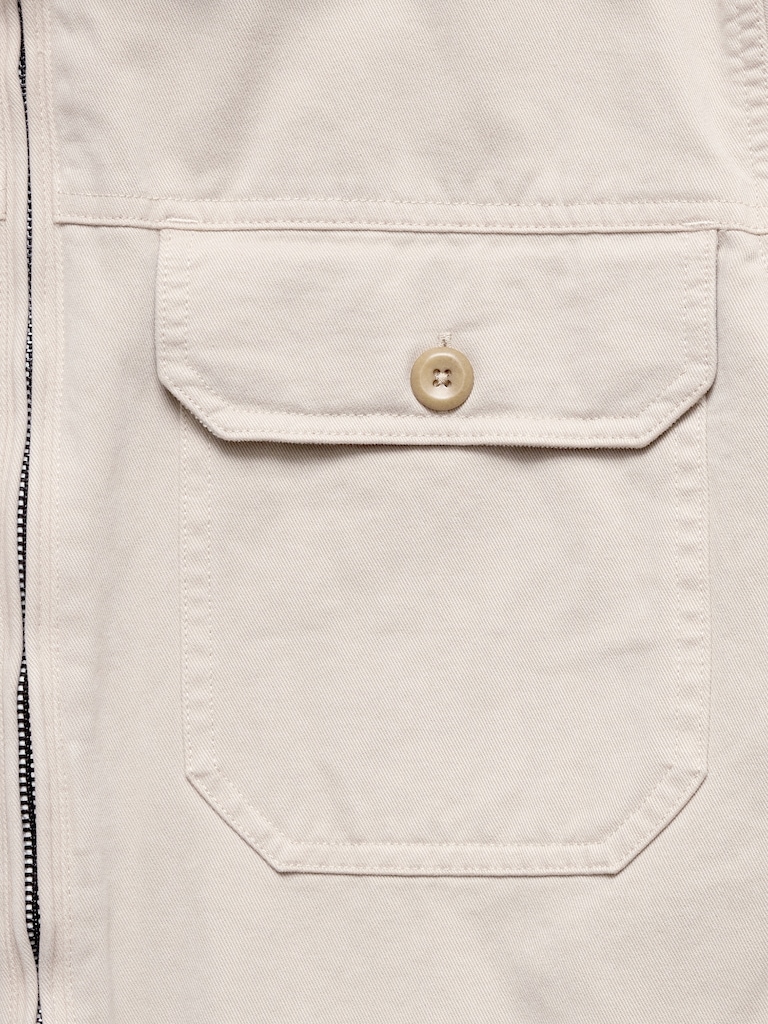 Cotton Twill Mechanic's Jacket with Corduroy Collar