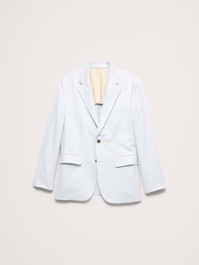 Herringbone Linen-Merino Suit Jacket