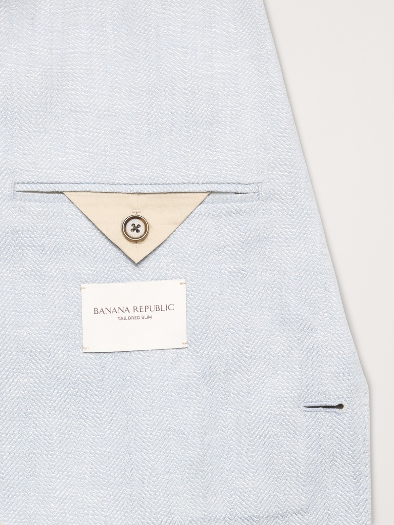 Herringbone Linen-Merino Suit Jacket