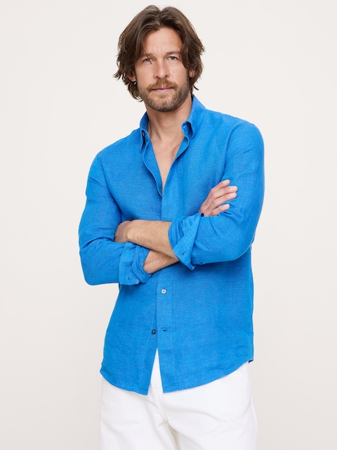 Chemise Banana Republic Homme Slim Bleu Foncé - Taille L, Occasion Très Bon état
