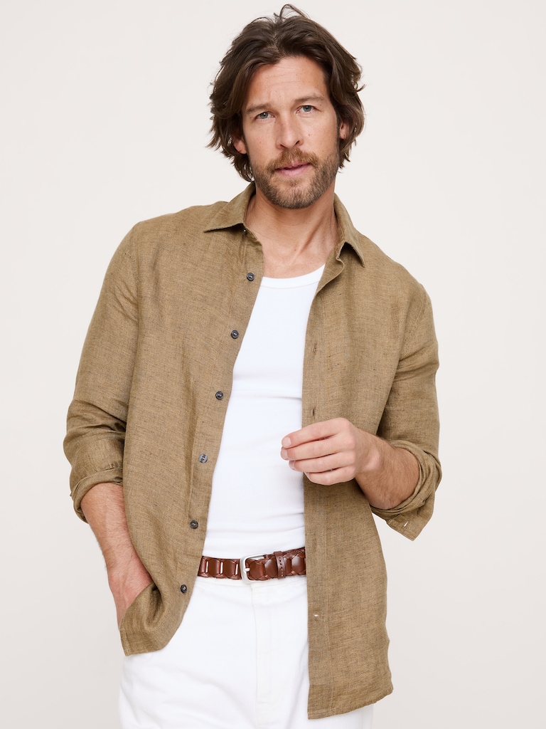 Slim-Fit Linen Shirt