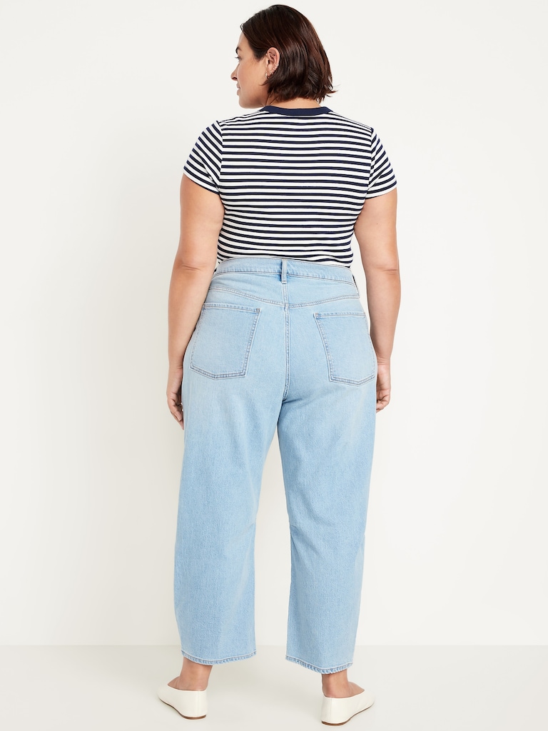 High-Waisted Wow Barrel Ankle Jeans