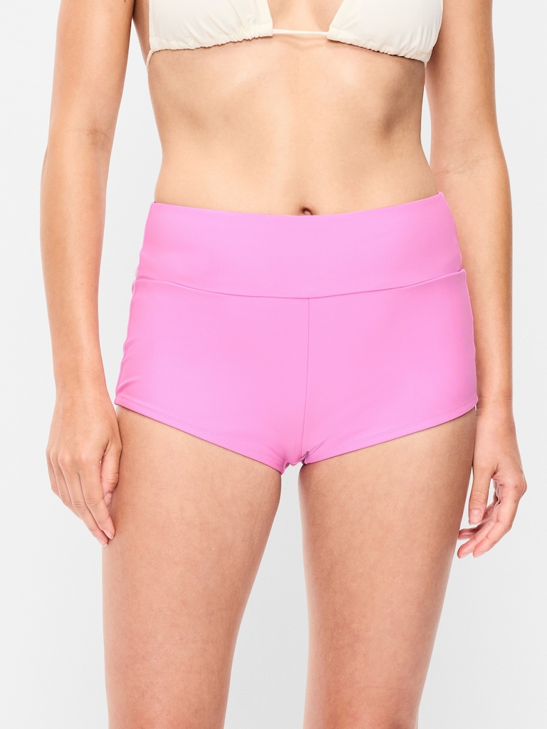 High-Waisted Retro Swim Bottoms