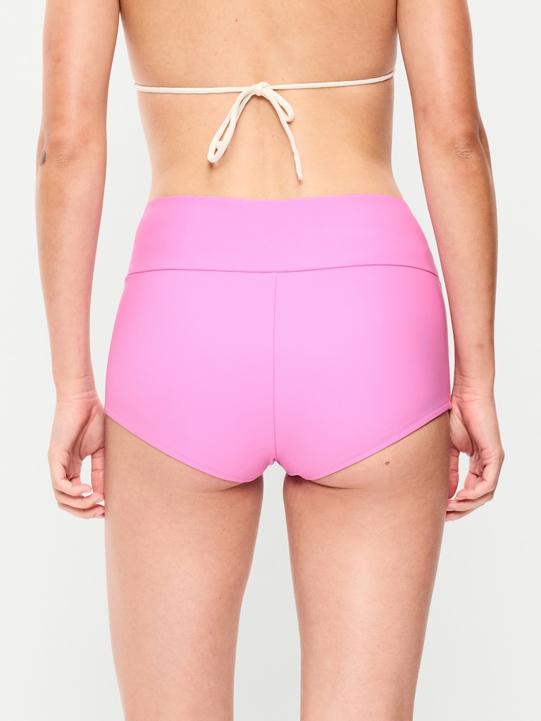 High-Waisted Retro Swim Bottoms