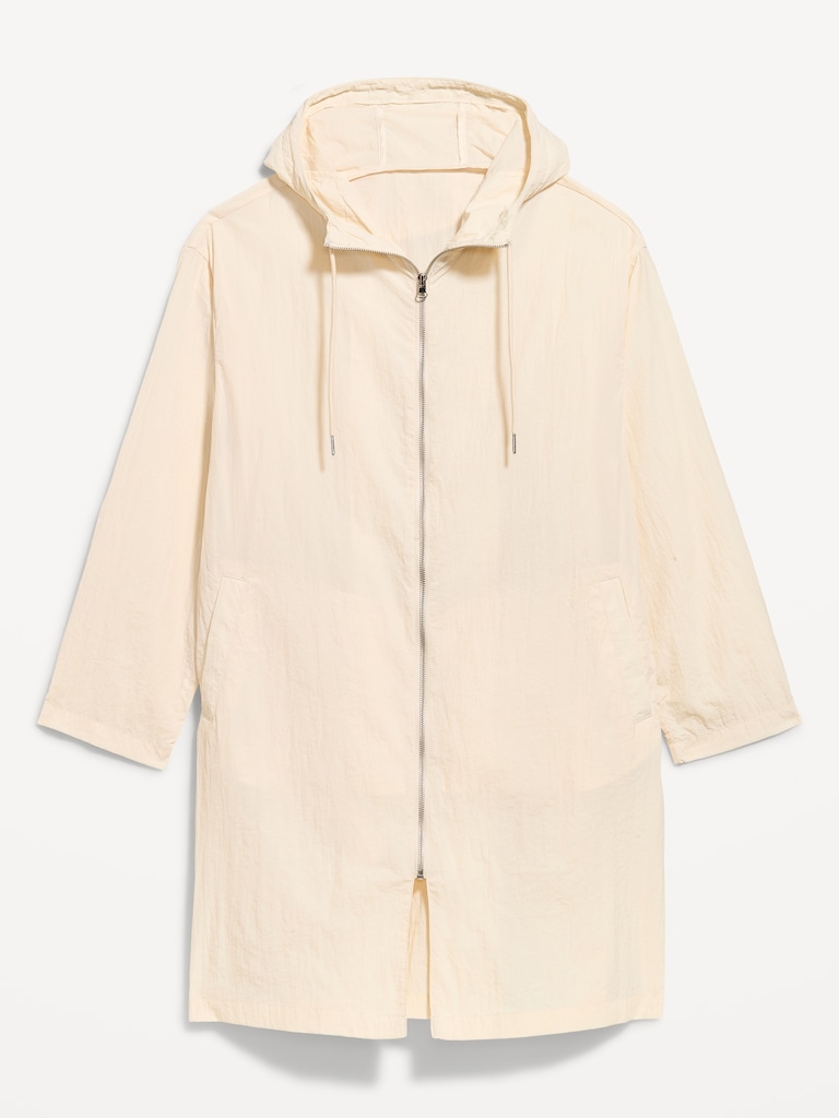 Loose-Fit Hooded Trench Coat