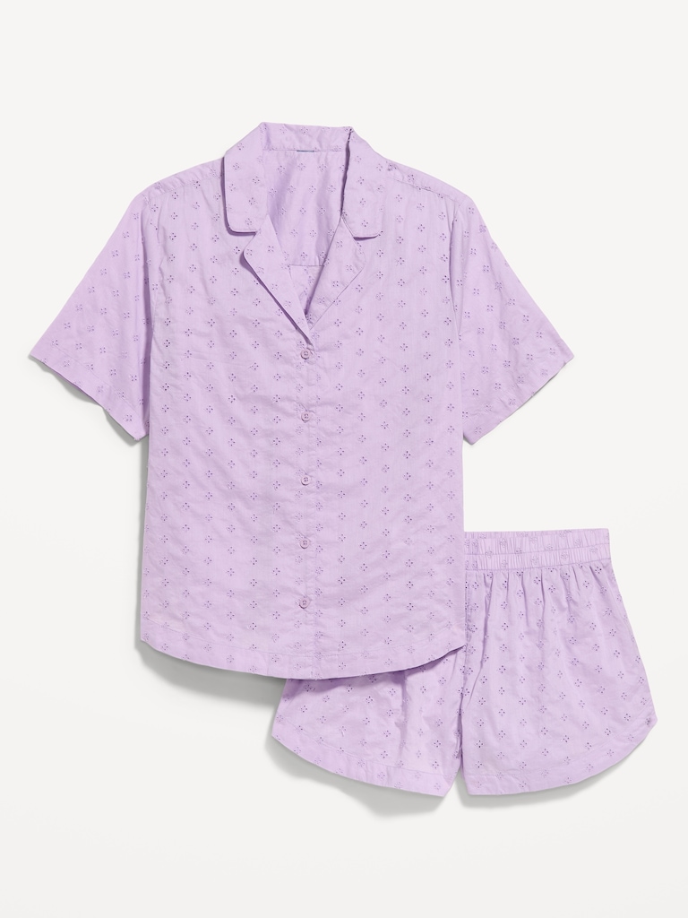 Classic Eyelet Sleep Short Set