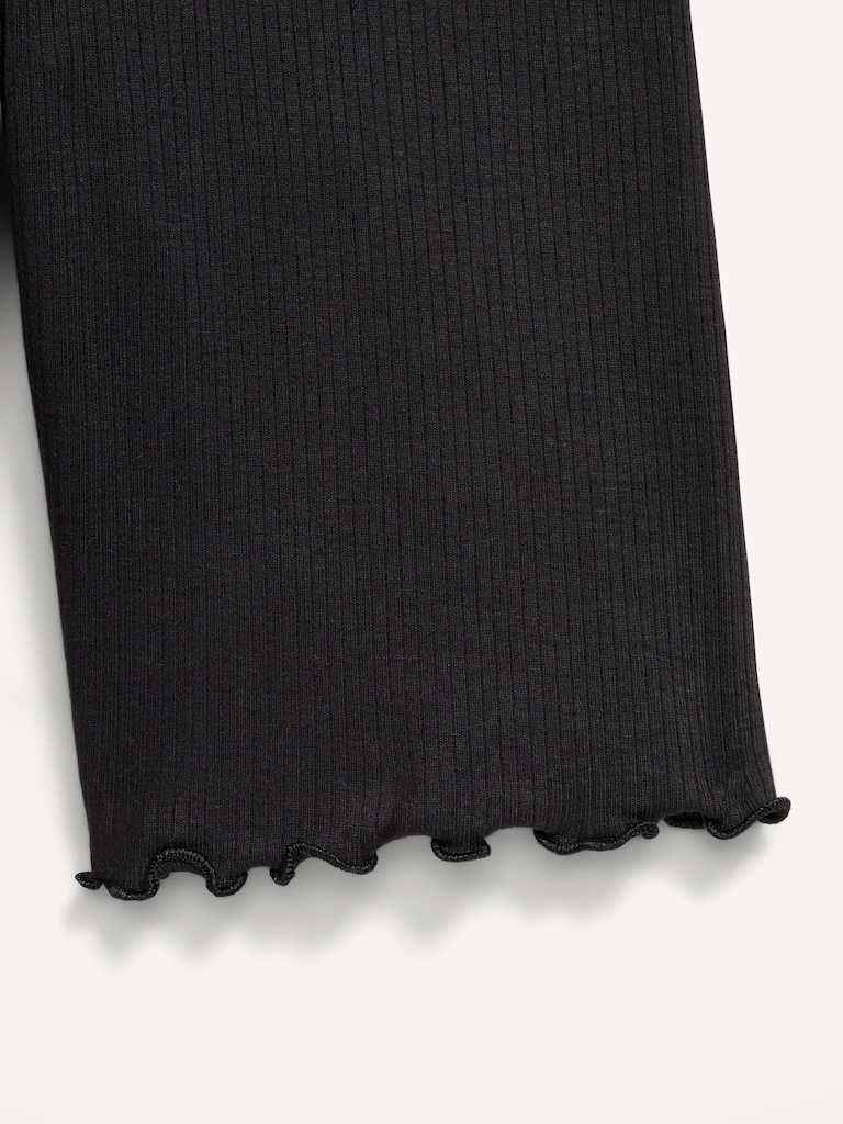 Ribbed Lettuce-Edge Biker Shorts for Girls