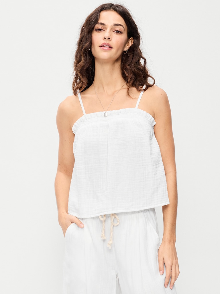 Crinkle Gauze Tank Top
