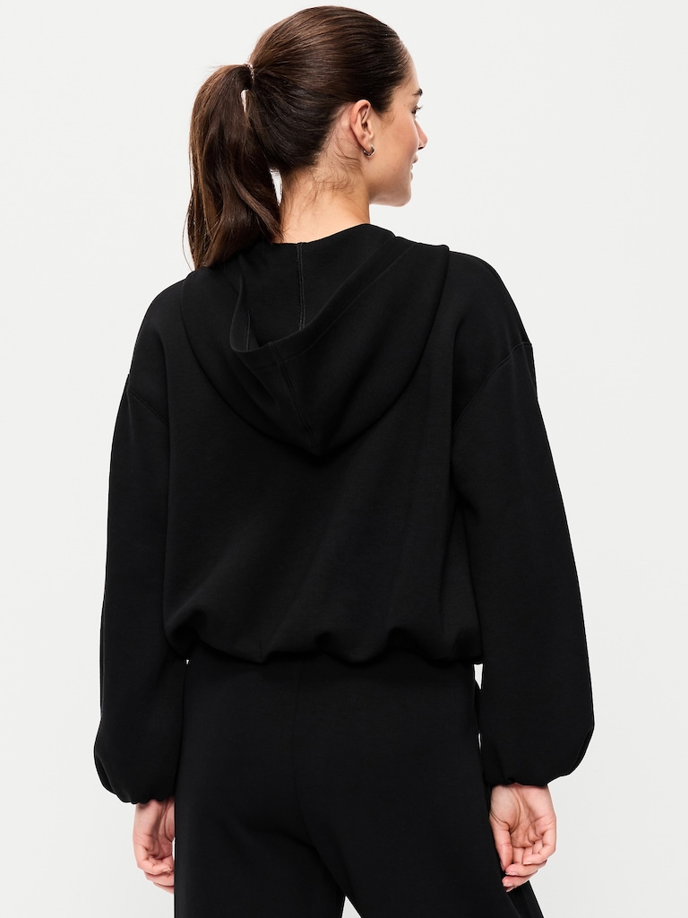 Bounce Fleece Bubble-Hem Hoodie