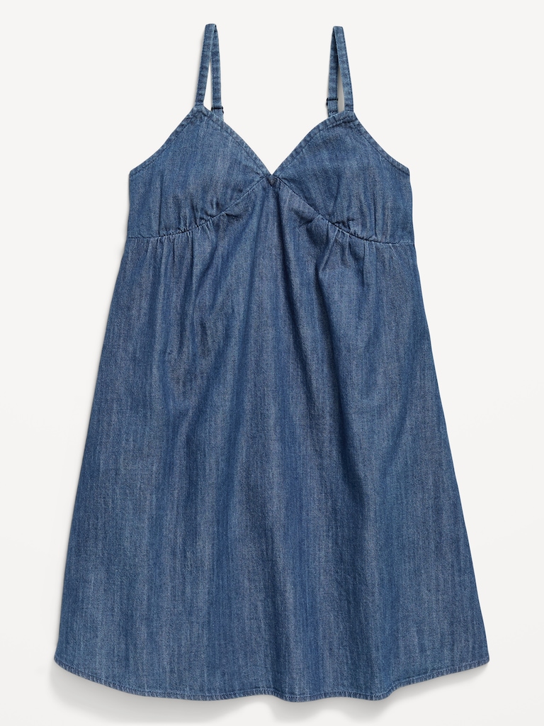 Sleeveless Swing Jean Dress for Girls