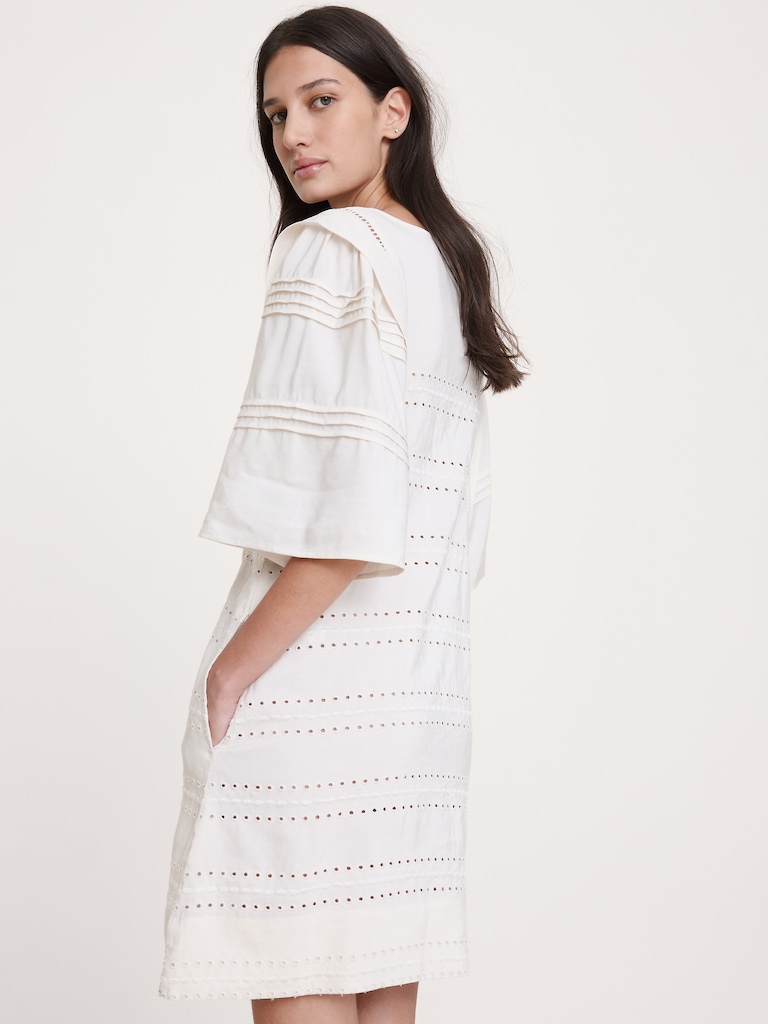 Tencel™-Linen Eyelet Mini Dress
