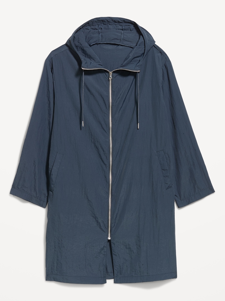 Loose-Fit Hooded Trench Coat