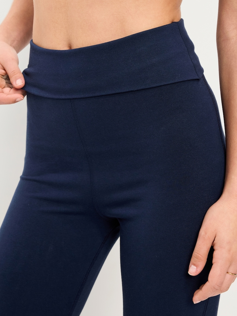 High-Waisted PowerChill Fold-Over Bootcut Leggings