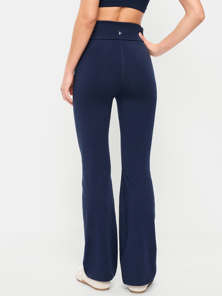High-Waisted PowerChill Fold-Over Bootcut Leggings