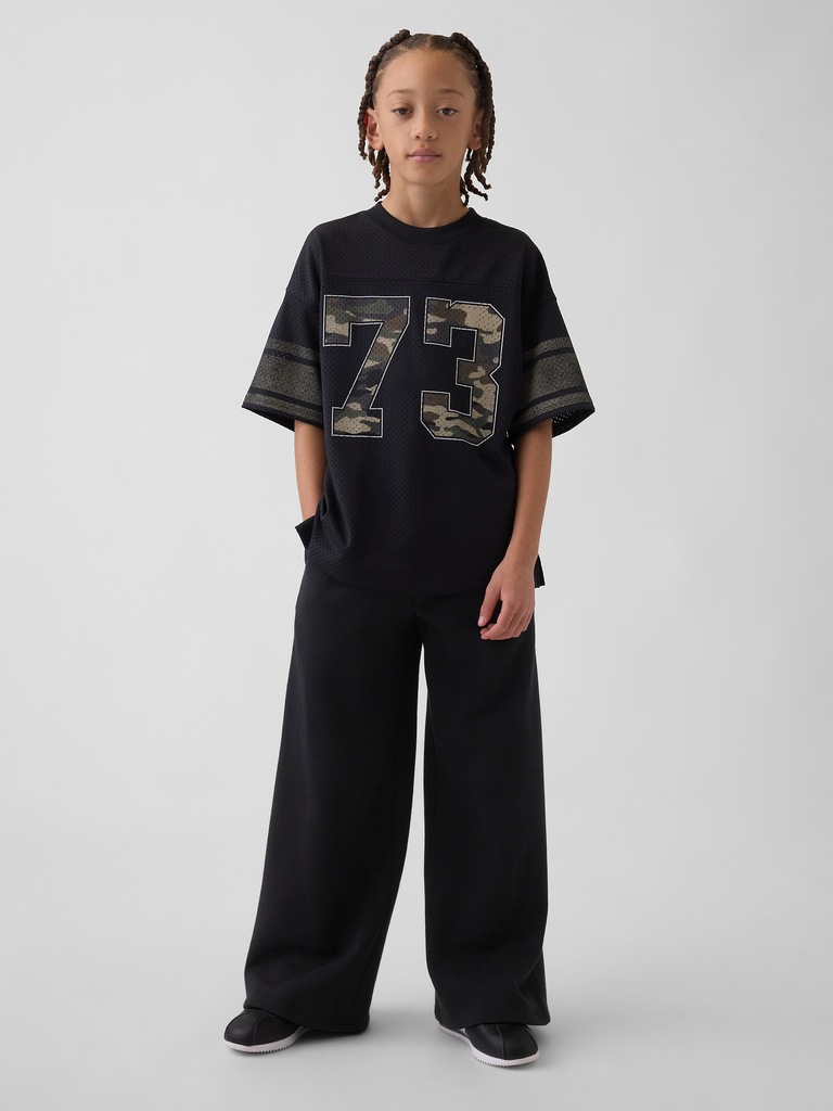 Kids Mesh Oversized Graphic Jersey T-Shirt