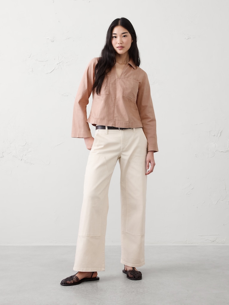 Chambray Popover Top