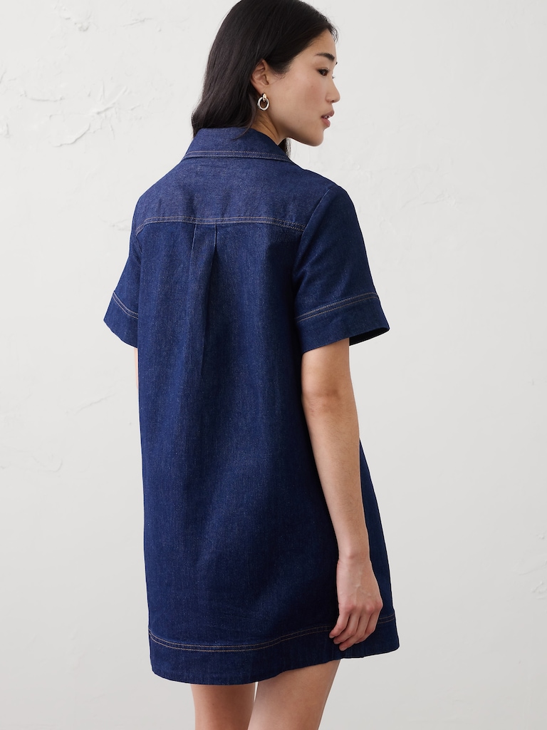 Denim Pocketed Mini Dress