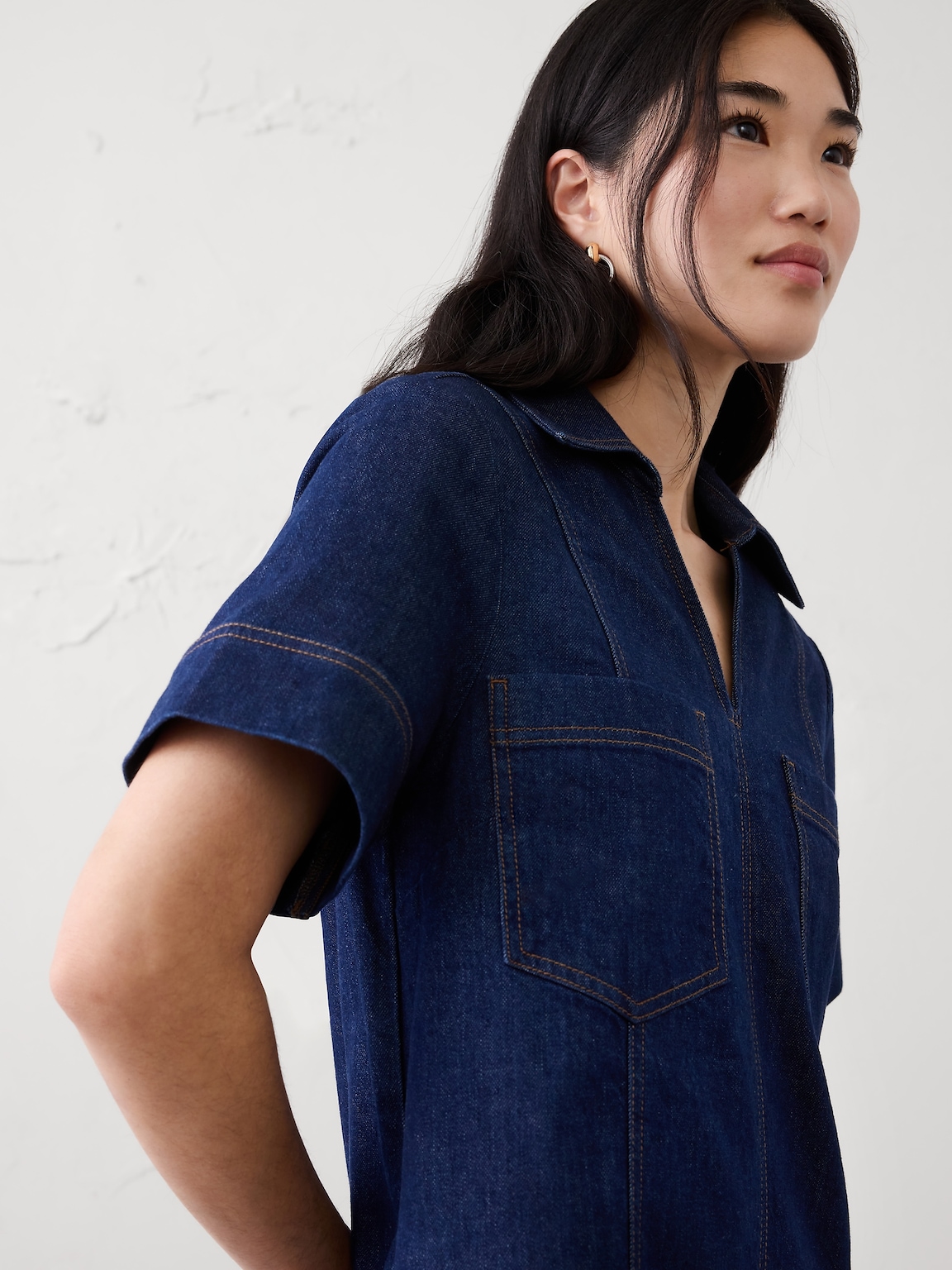 Denim Pocketed Mini Dress