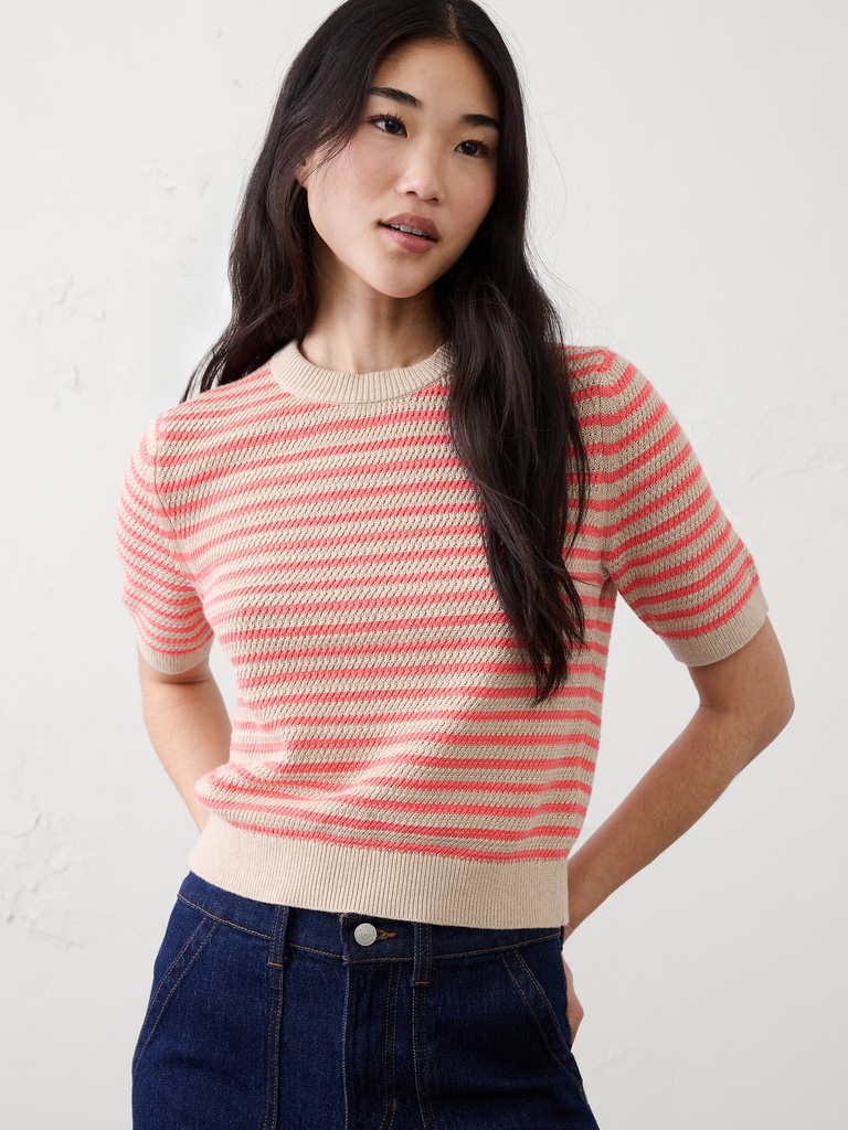 Texture Stitch Cropped Sweater