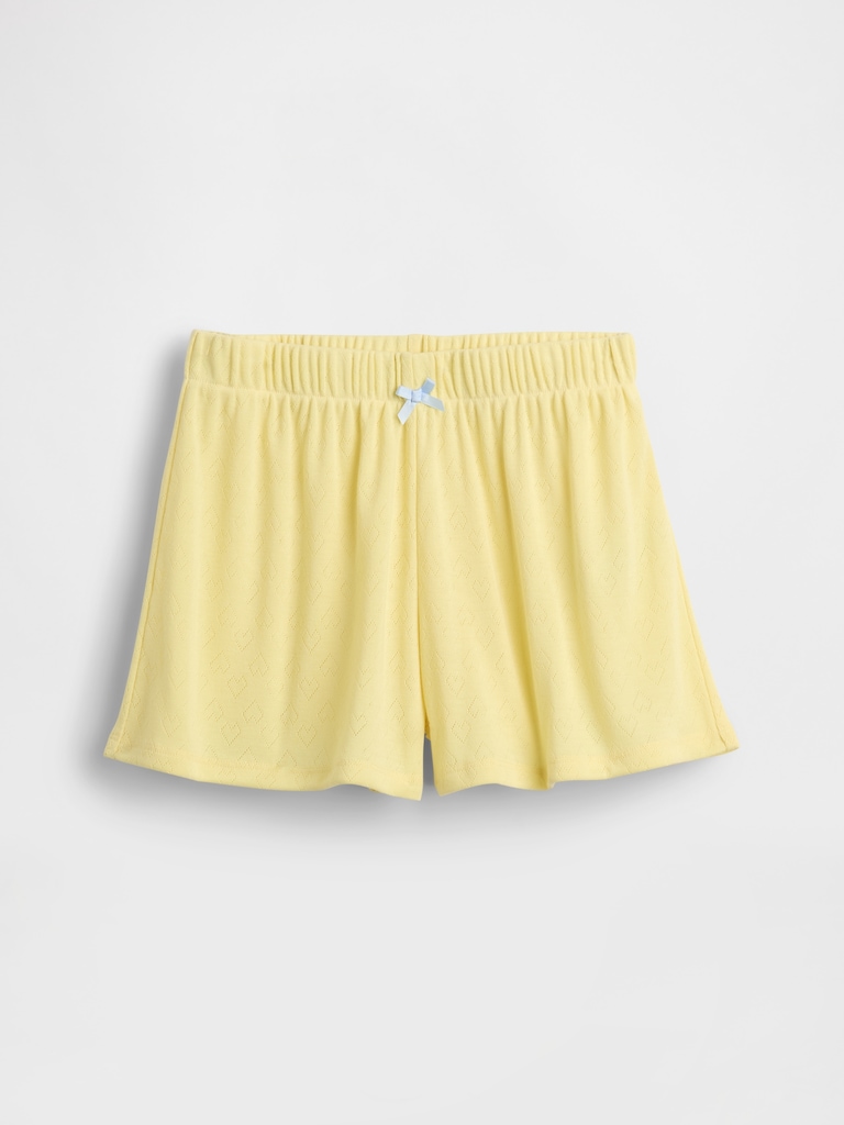 Kids Recycled Pointelle PJ Shorts