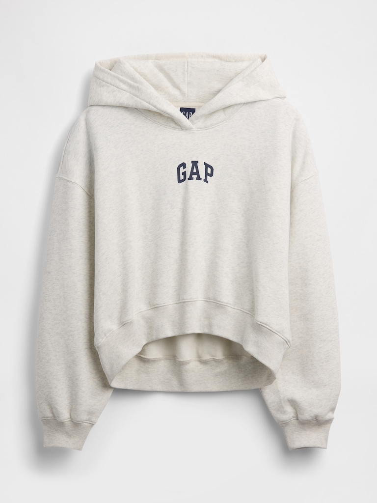 VintageSoft Oversized Crop Logo Hoodie