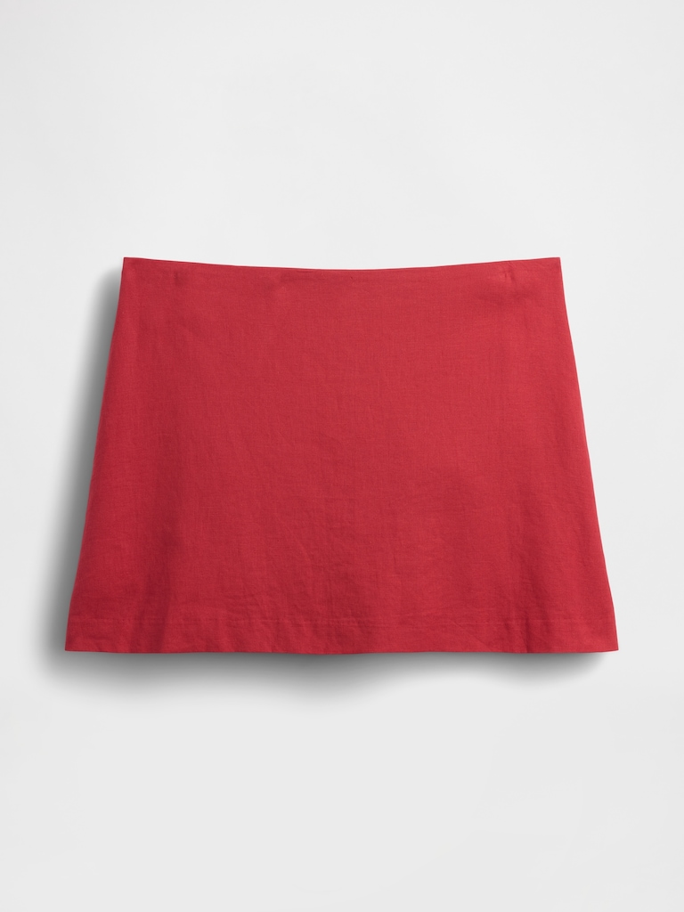 Linen-Blend Mini Skort