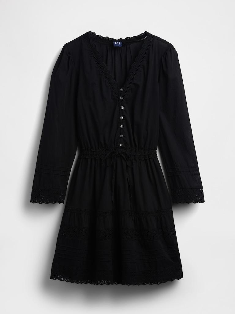 Lace-Trim Mini Dress