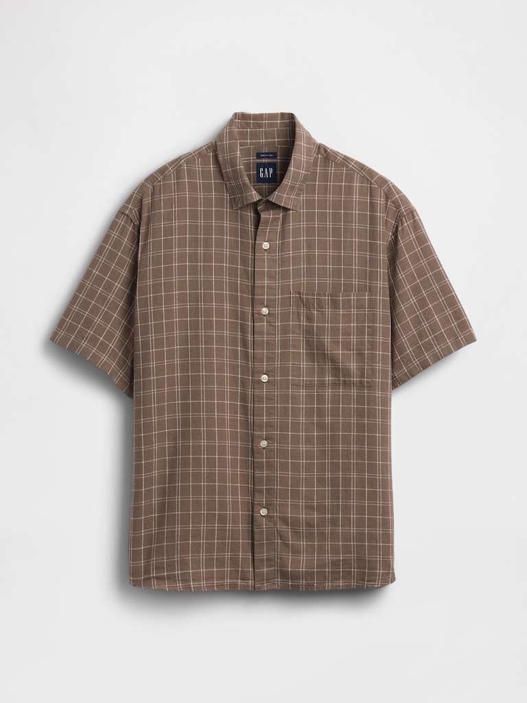 Textured Linen-Cotton Shirt