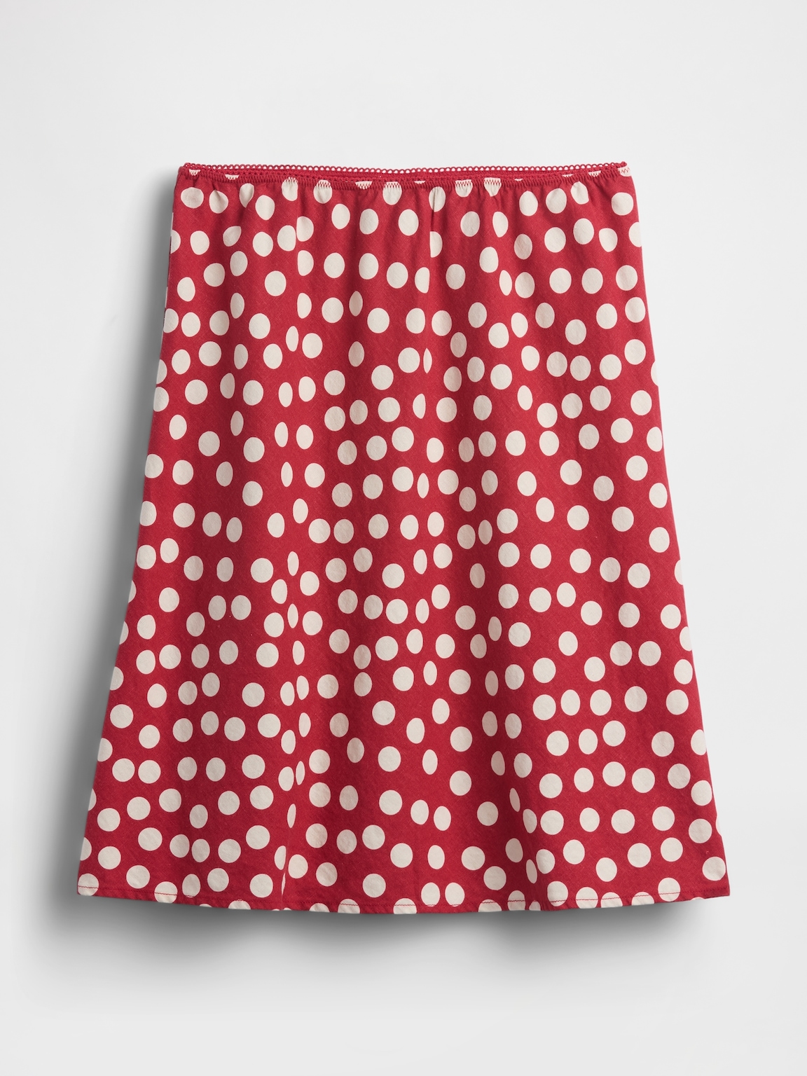 Linen-Blend Dotted Skirt