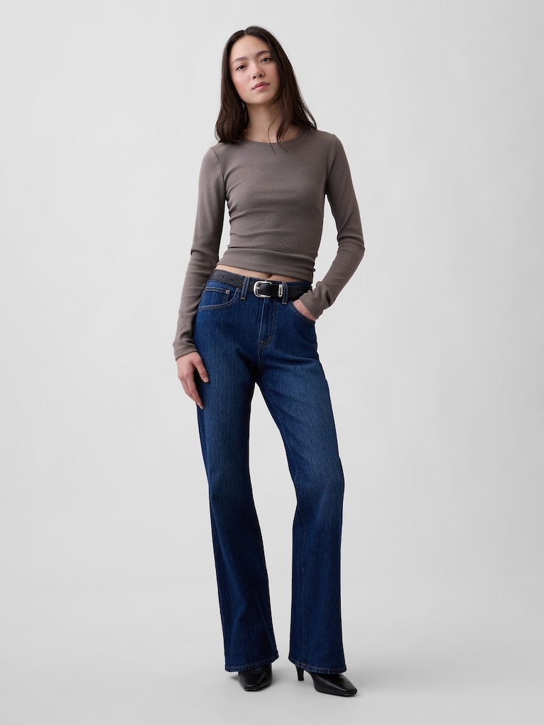 Mid Rise Relaxed Flare Jeans
