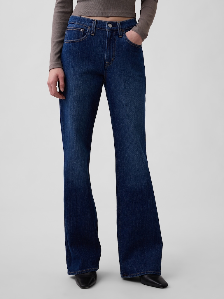 Mid Rise Relaxed Flare Jeans