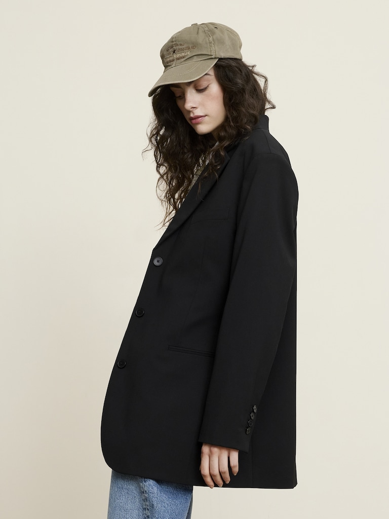 Oversized Twill Blazer