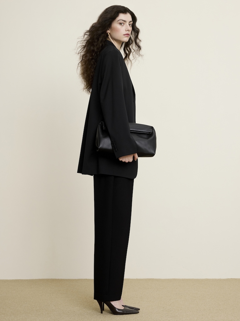 High-Rise Tapered Drapey Ponte Pull-On Pant