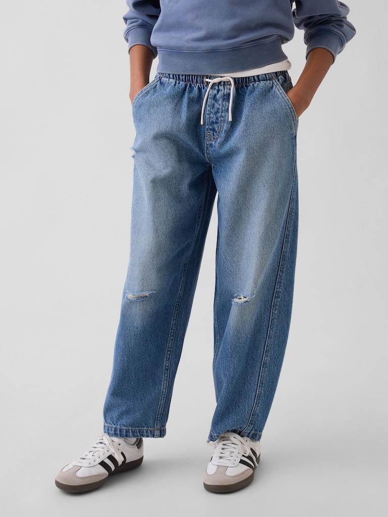 Kids High Rise Easy Barrel Jeans