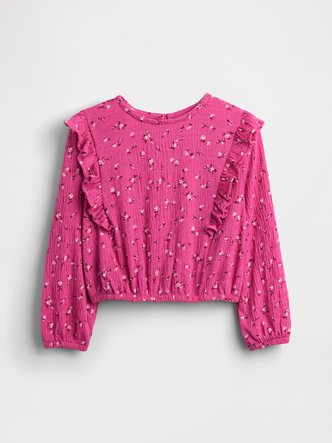 Kids Crinkle Knit Ruffle Top