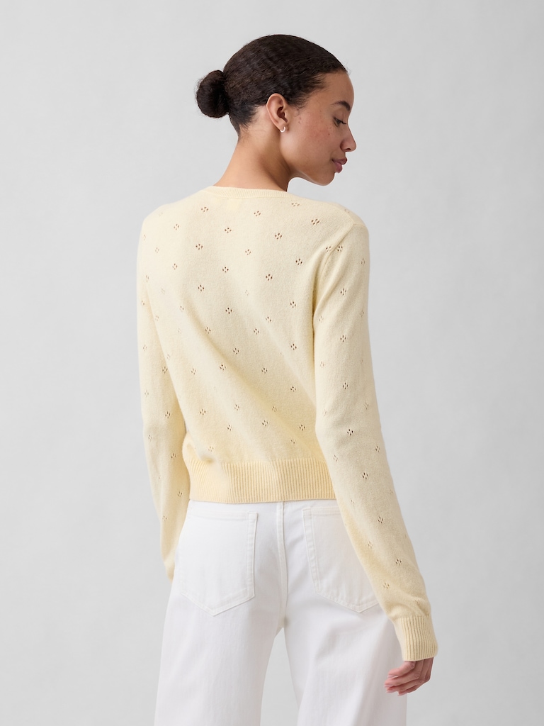 CashSoft Pointelle Cardigan