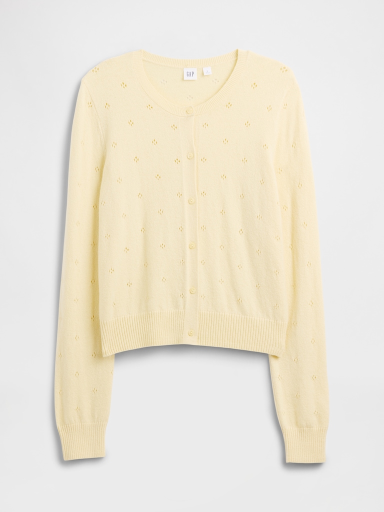 CashSoft Pointelle Cardigan